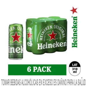 Cerveza Heineken LaT. PackX6 c/u310Ml